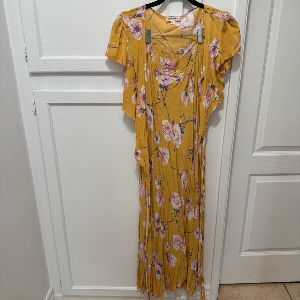 Floral Yellow Maxi Dress